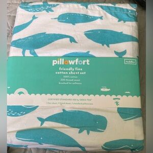 Whale Toddler NEW 3Pc Sheet Kid Set 220 Thread Count Bedsheets Teal Whales Ocean